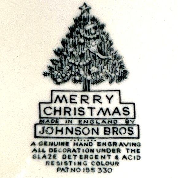Johnson Brothers England Retired Merry Christmas Dinner Plate-Excellent-Rare - Picture 5 of 5